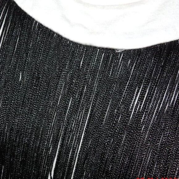 Charlotte Russe Tank Top Cream Colored with Black Fringe Size M Button Neck - Picture 3 of 6